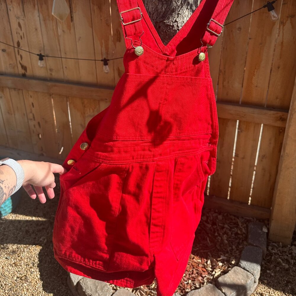 Bug Bud Press Short Overalls in Red